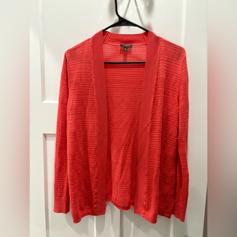 Talbots Vibrant Red Open-Front Cardigan